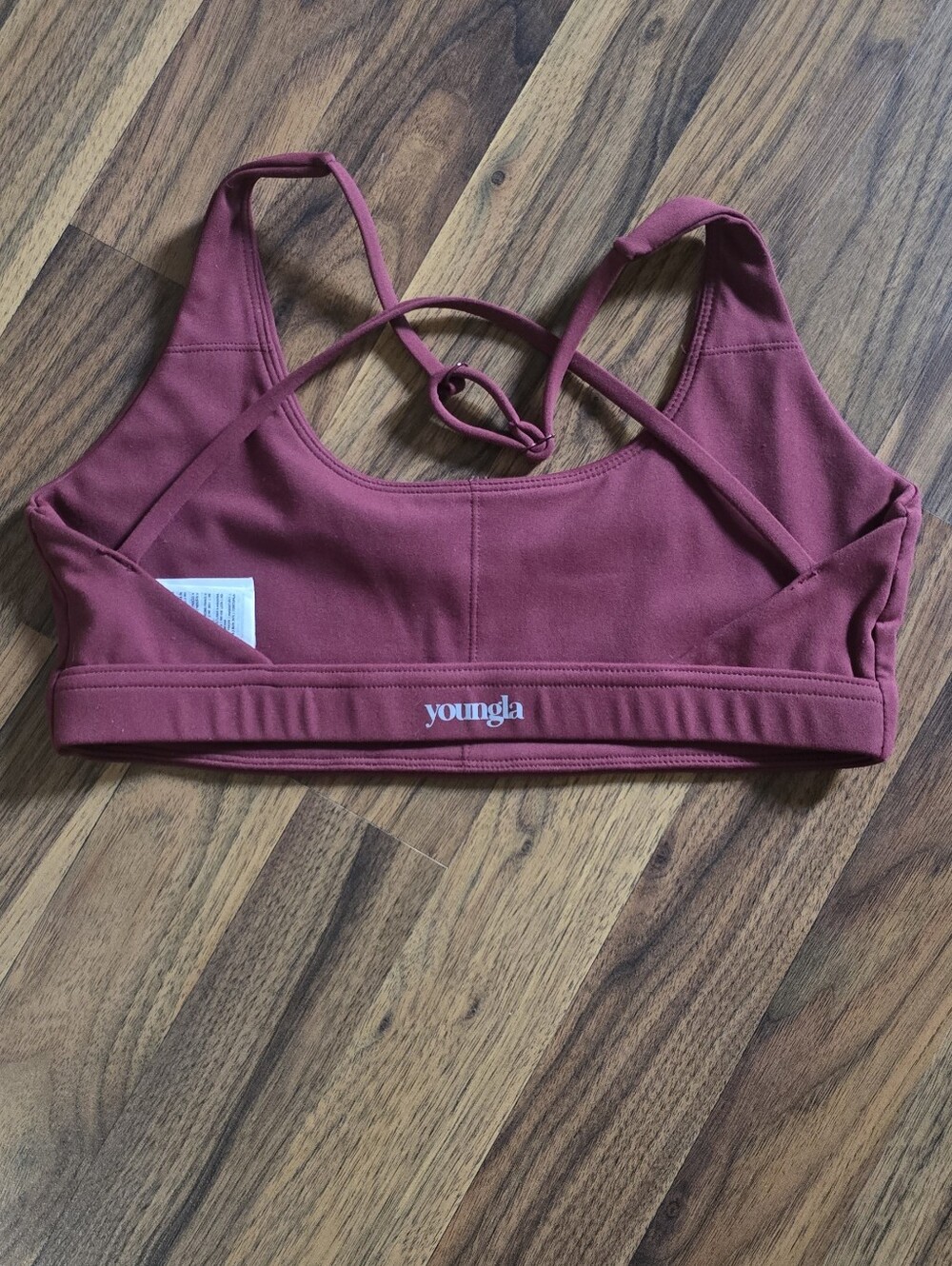 YoungLA Burgundy Crisscross Sports Bralette - Picture 2 of 3